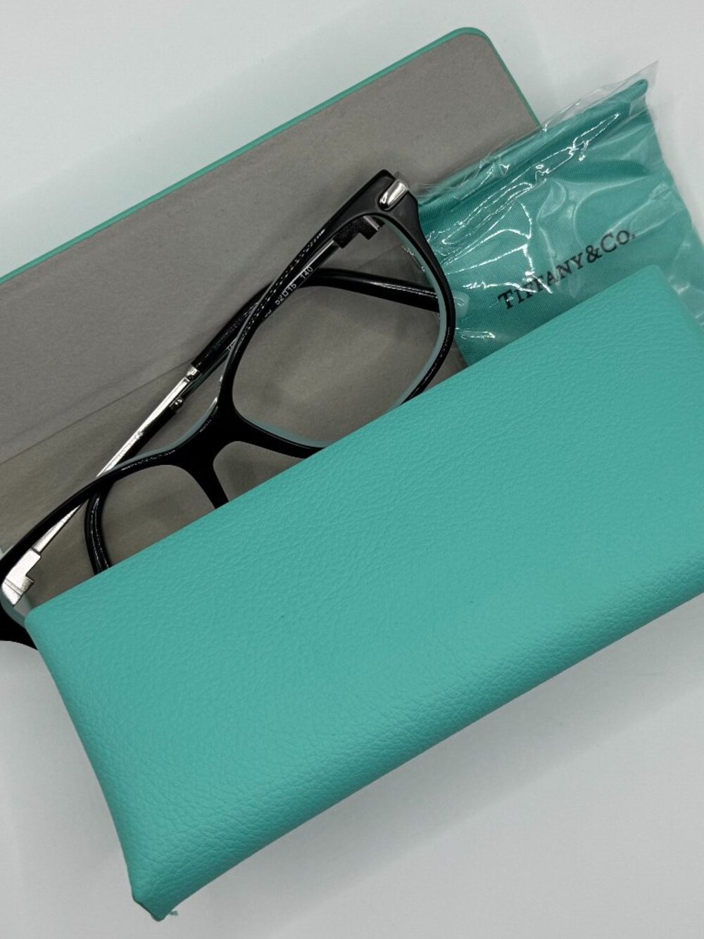 Tiffany & Co TF2207 8055 Eyeglass Frames Black Blue Italy w/ Case